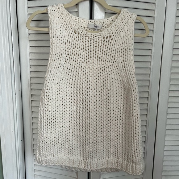 Tibi White Knit Tank Top - Picture 3 of 6